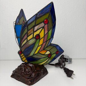 Stained Glass Butterfly Lamp - Tiffany Style Accent Light - Home Decor